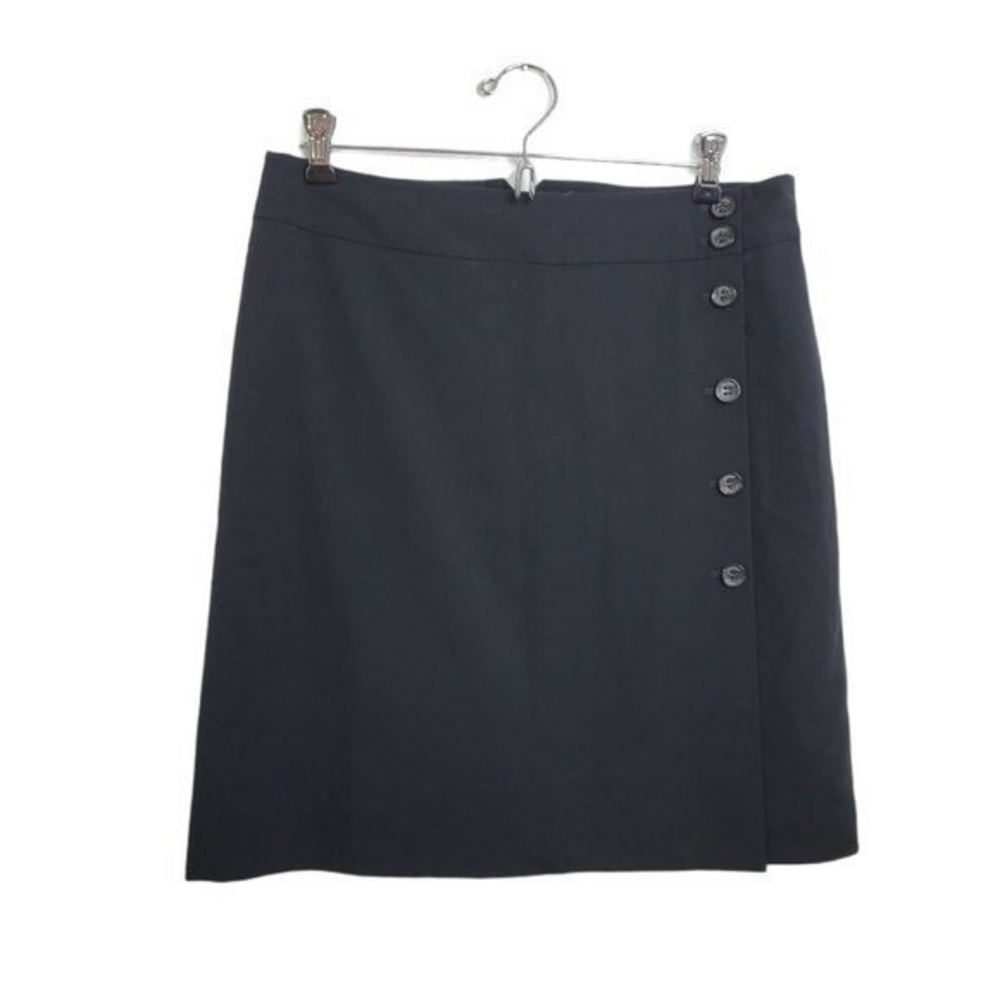 Esprit Skirt L 14‎ Pencil Navy Blue Button Short A-
